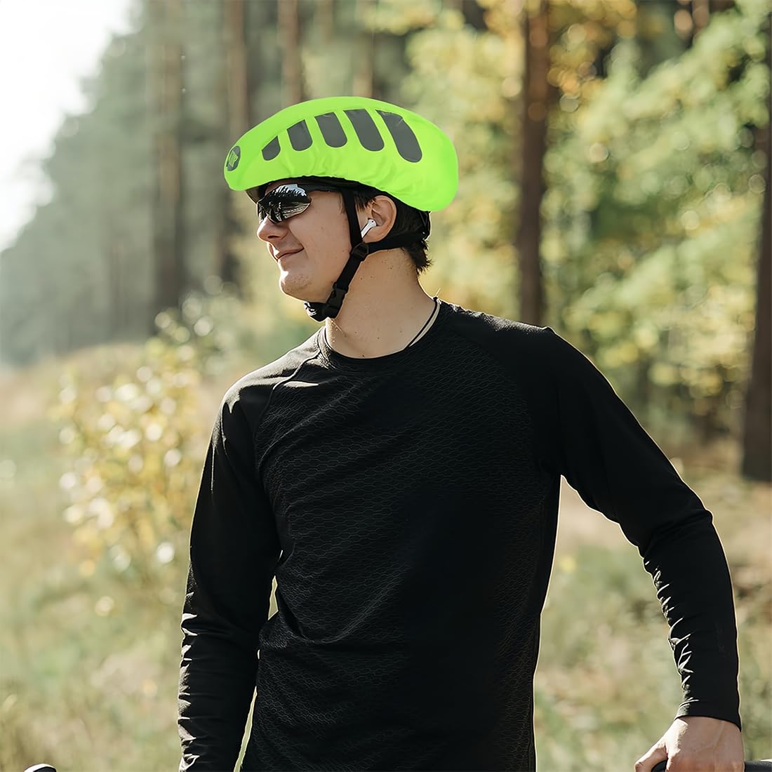 Copricasco antipioggia per casco da bicicletta Riflettente，Copri Casco da bicicletta Impermeabile，Copertura Antipioggia universale per casco da bicicletta，per casco da bicicletta tutti