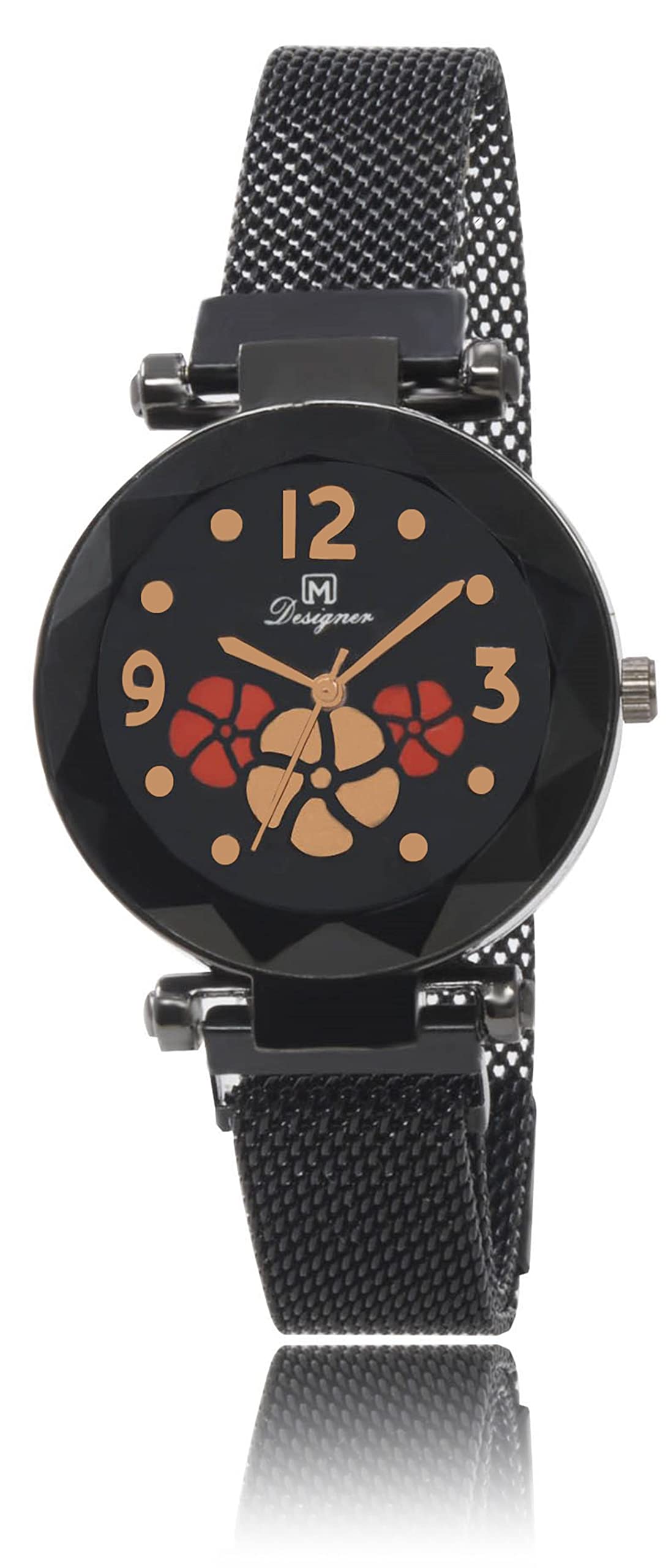 OM DESIGNER Analog Round Dial Womens Casual Watch BL-3 Black (B09SDKW9Q5) Amazon Price History, Amazon Price Tracker
