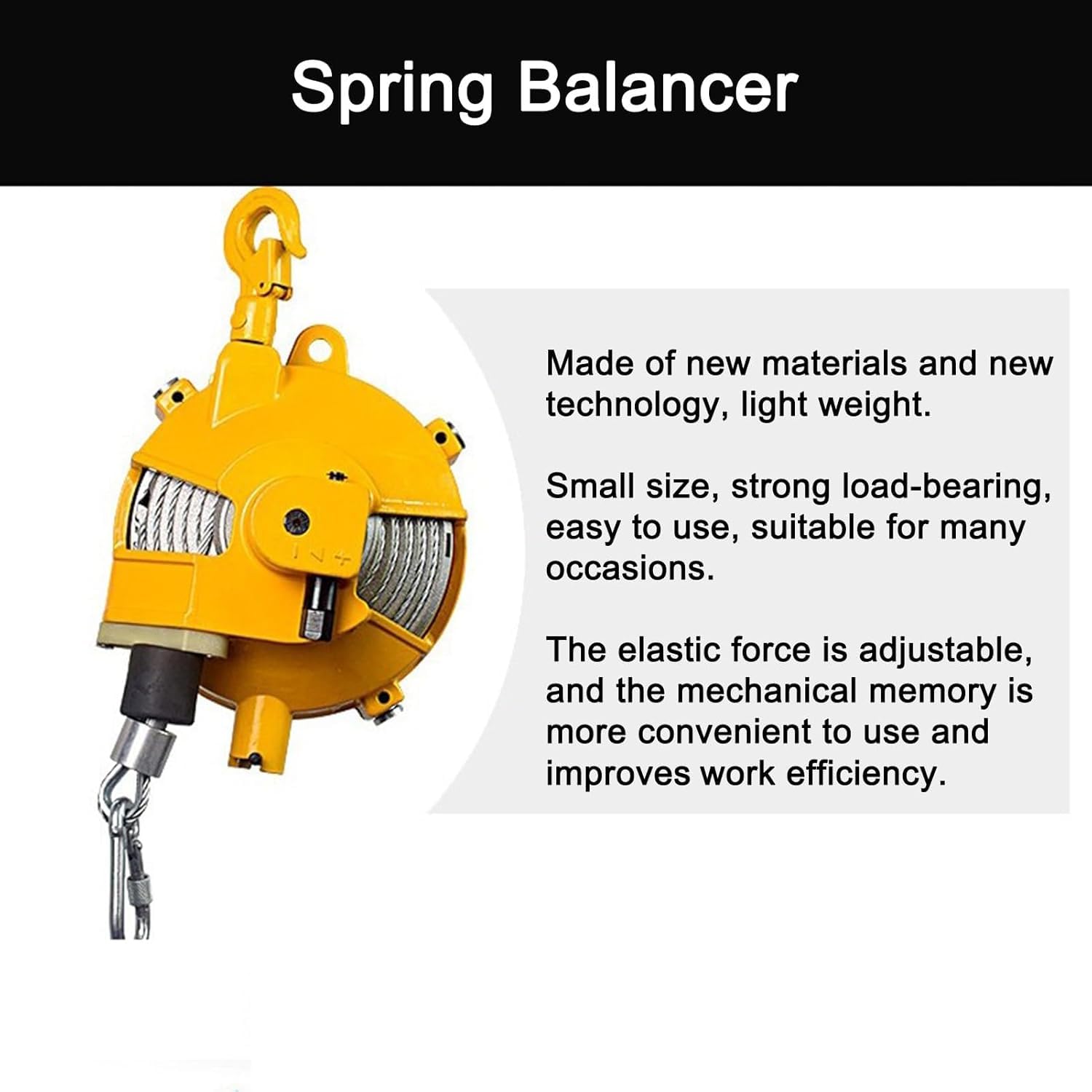 Equilibrador Equilibrador con Gancho y suspensión de Cable de Acero Equilibrador de Resorte, Ayuda Multifuncional (Tamaño: 5-9 kg)