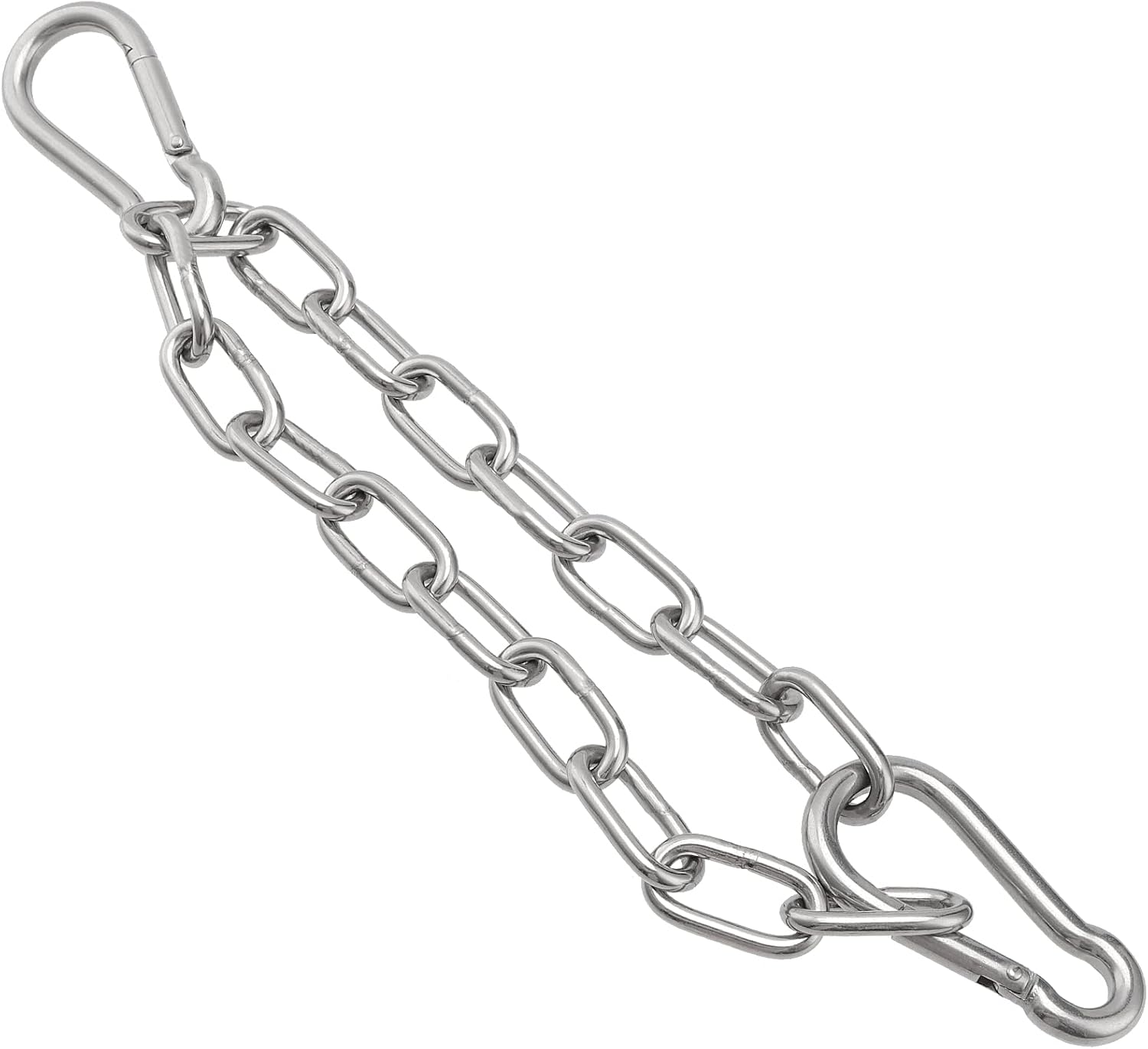 20 Inch Heavy Duty Chain for Swing, 4 Pack Hanging Chair Chain with 8 Spring Snap Hooks, Stainless Steel Hanging Hardware for Hammock, Swings, Punching Bags, Indoor and Outdoor