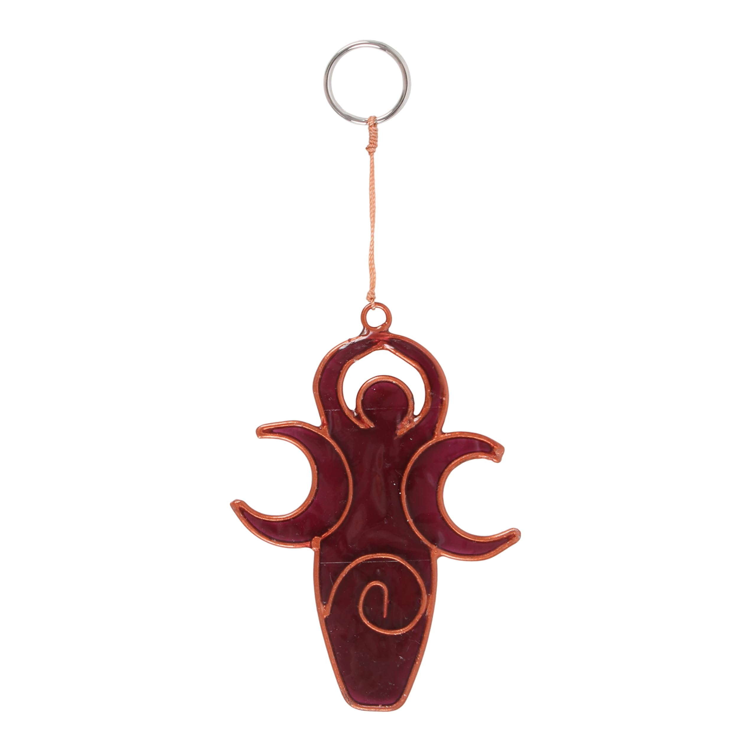 Something Different Wholesale Maroon Pagan Triple Moon Goddess Suncatcher - Handcrafted Bali Art For Earthly Charm Home Decor - Mystical Nature Energy