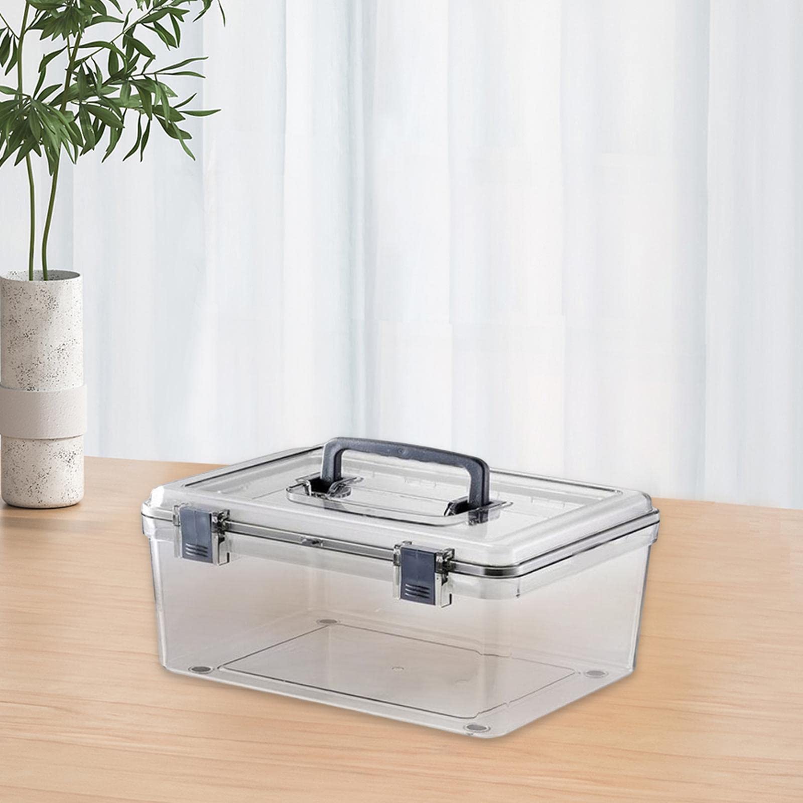 Ronyme Portable Camera Case with Handle Transparent Waterproof Dry Box Accessories, 27.6cmx22.4cmx12.5cm - Image 2