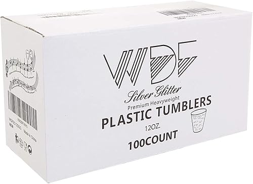 Vista 48 de WDF Paquete de 60 vasos de plástico transparente de 9 onzas desechables para fiestas, reuniones de vacaciones, bodas Transparente (60 unidades)