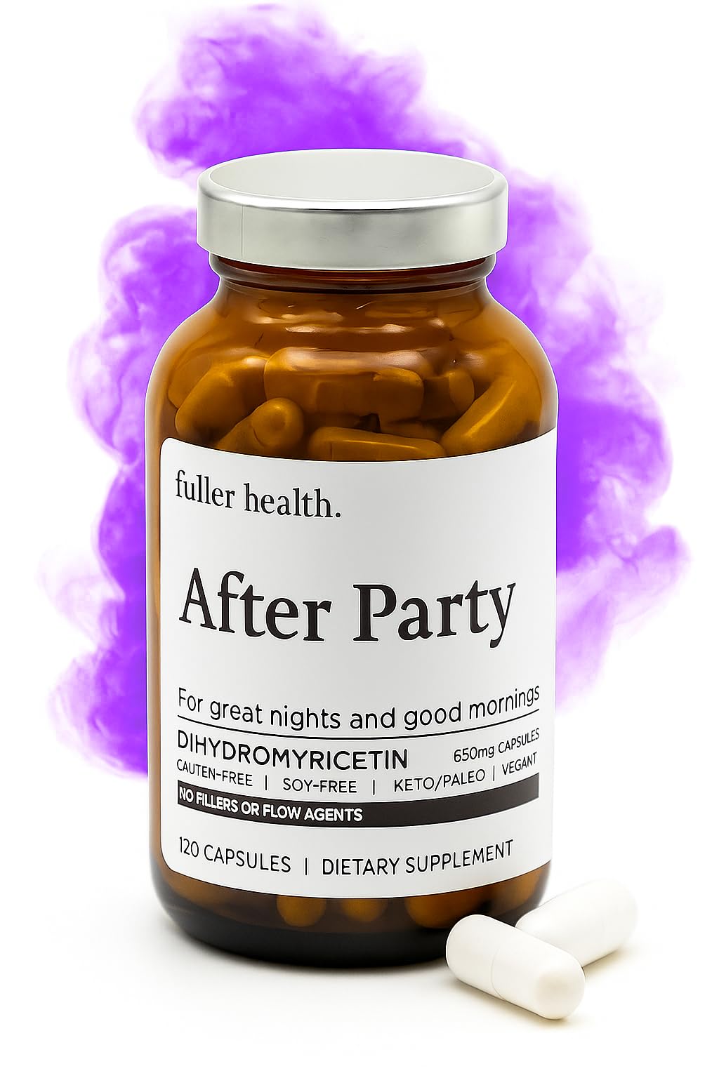 Fuller Health After Party, Dihydromyricetin Supplement | Supports Liver, Metabolism, Energy Levels, Post-Celebration Relief | Feel Refreshed, 650mg Per Pill | 1 Bottle, 24 Servings