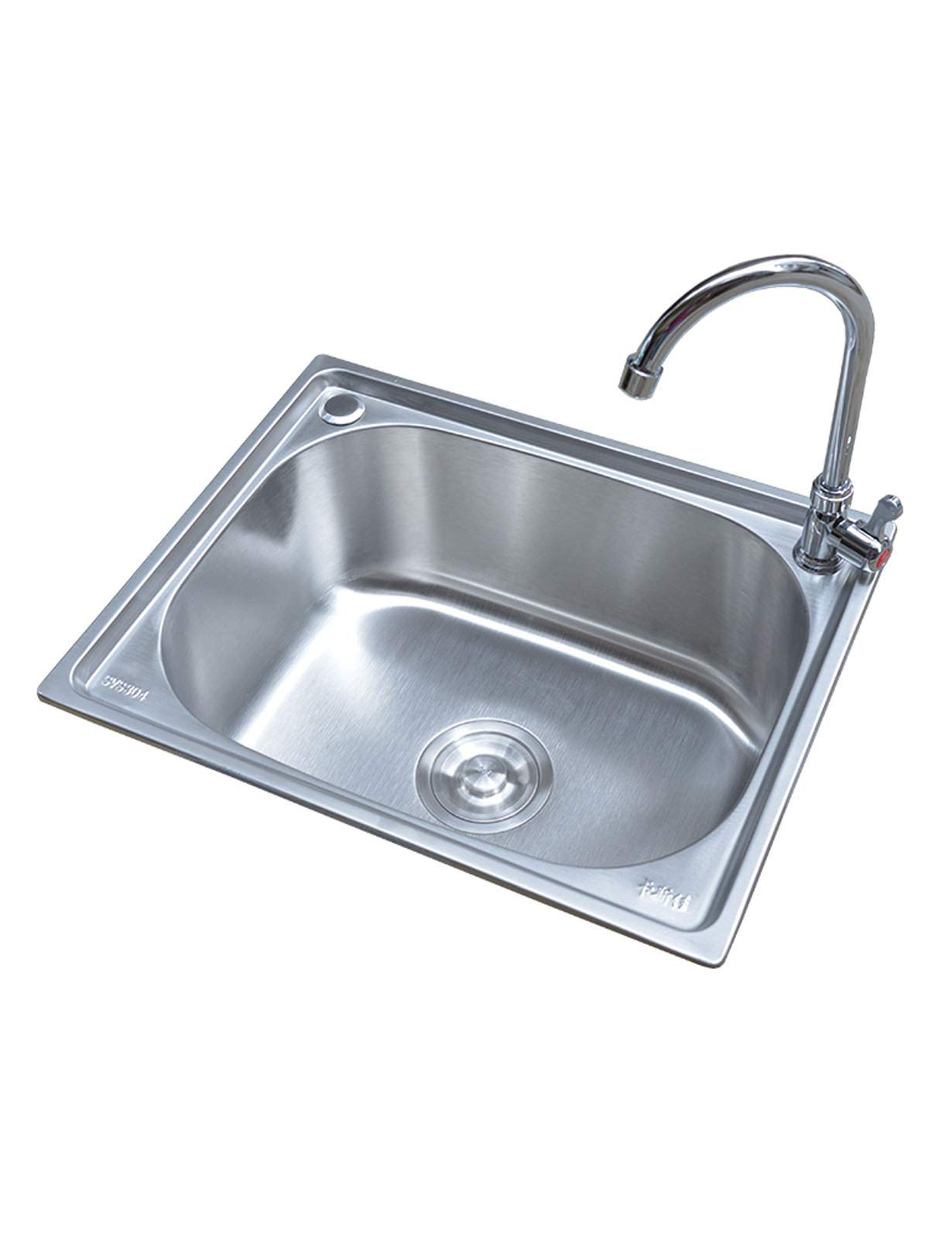 HYEBOX  Utility Sink in Satin, Bar Kitchen Sink in Brushed Stainless Steel Includes Downpipe, 1-Hole