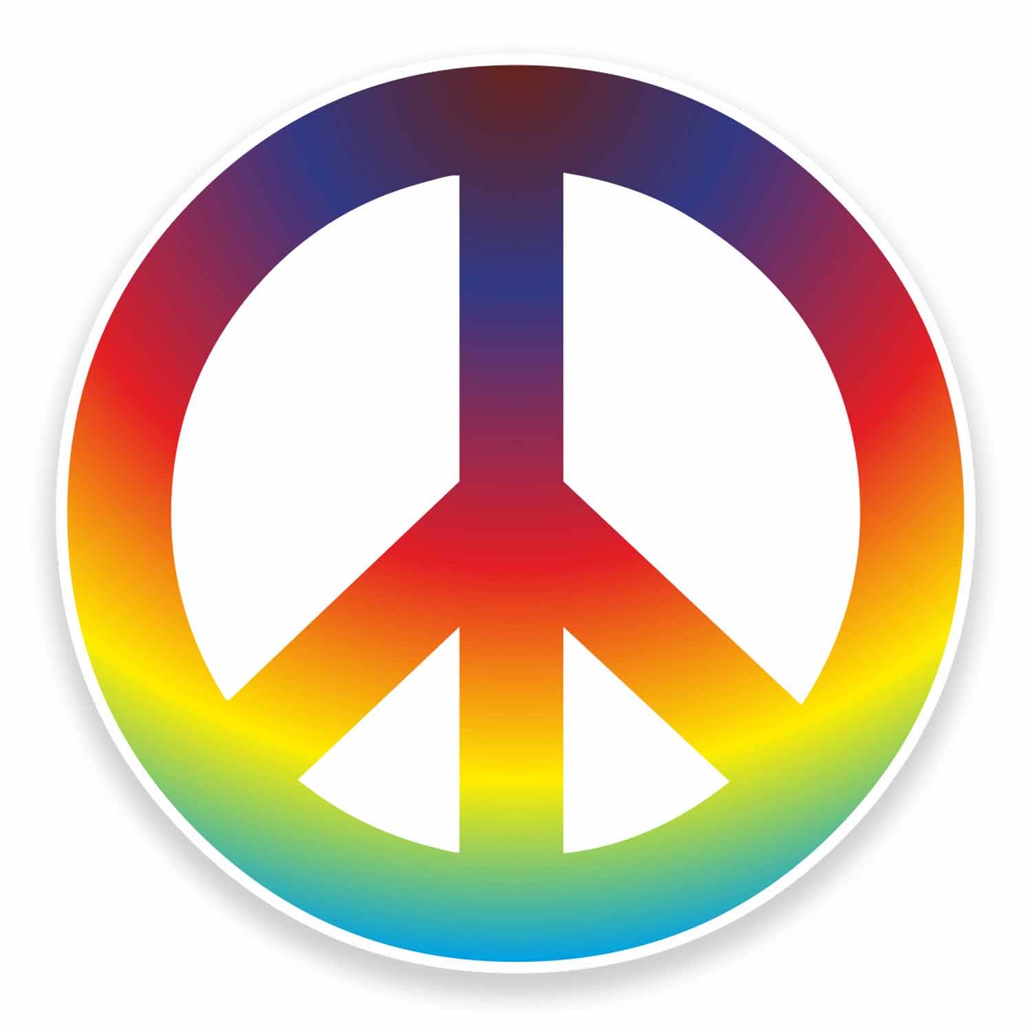 Destinationvinyl Girls Multi 2 X 10Cm Peace Vinyl Sticker Symbol Hippy Camper Van Badge Surf #9605 (10Cm Wide X 10Cm High)