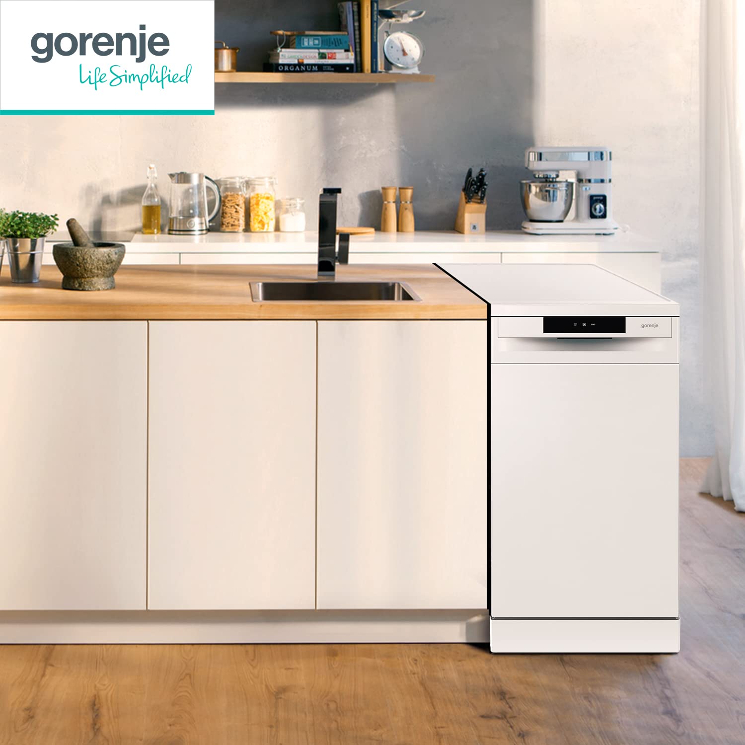 Gorenje GS 520 E15W Freistehender Geschirrspüler 45cm 9 Maßgedecke 5 Programme Weiß