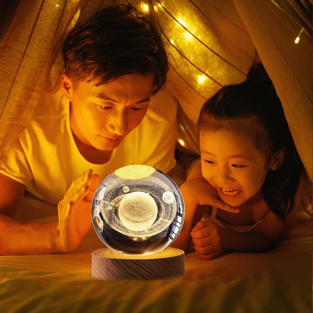 Dhanuom 3D Galaxy Crystal Ball Night Light, Crystal Lamp for Bedroom Decor, Ideal Birthday Gift for Teens Boys and Girls, Galaxy Model(Multi Design)(1Pcs) 4