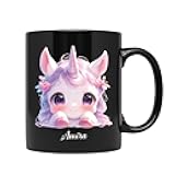 BixDori Unicorn Face Coffee Mug - Customized Ceramic Cup With Name for Father's Day, Mother's Day - Colorful Personalized Lover Cup, Gift - Black Tea Mug 11oz or 15oz