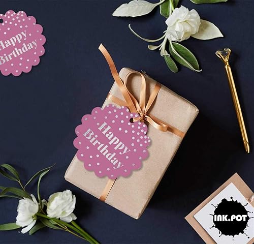 Miniatura 186 de Etiquetas colgantes para botellas de feliz cumpleaños, paquete de 100 unidades Blanco,Aqua Blue,Negro,Azul,Azul turquesa oscuro,Rosa