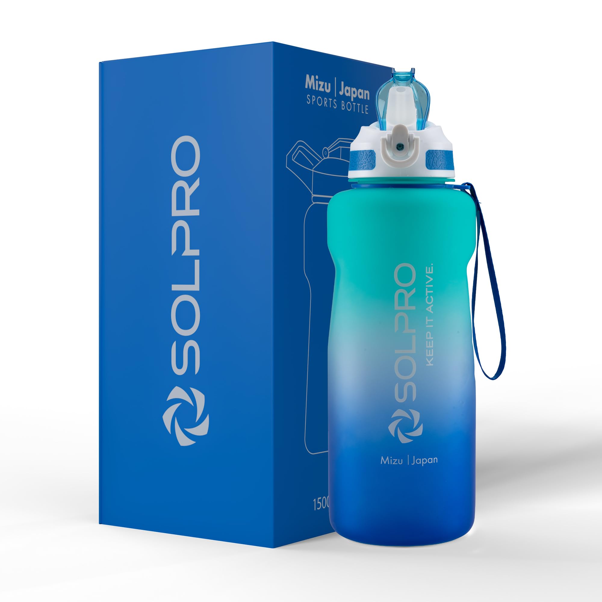 Solpro Mizu Japan Sipper Water Bottle 1500 ml, Leakproof BPA Free