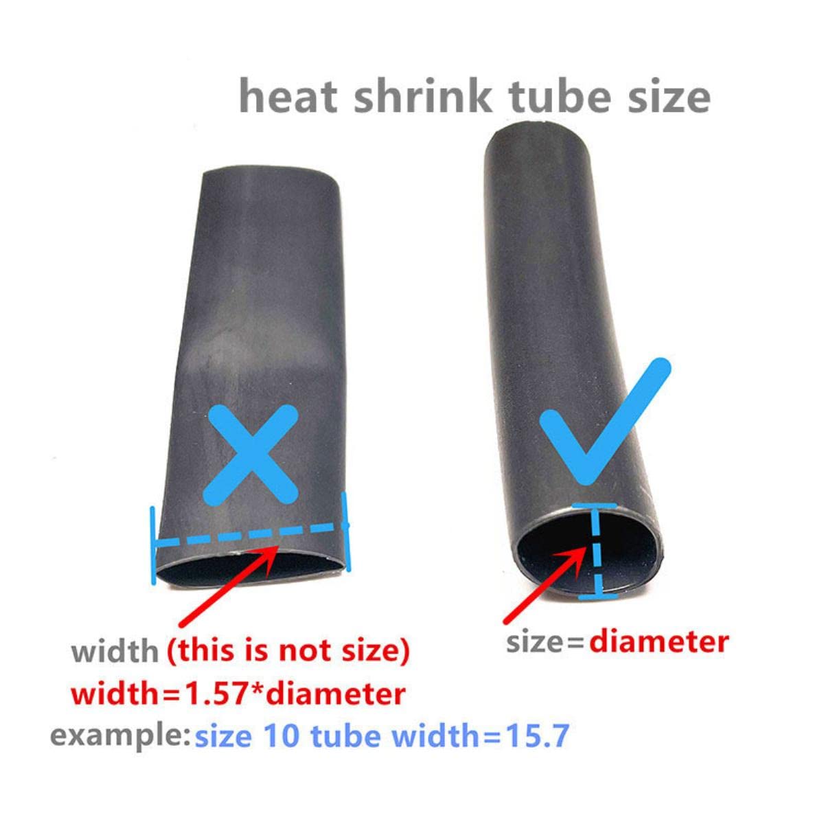 Tubo termoretraibile 2:1 1 metro 1 2 3 5 6 8 10 mm di diametro Tubo termorestringente Connettore Avvolgimento Cavo Riparazione Tubo Cavo Manicotto Giallo 100 mm