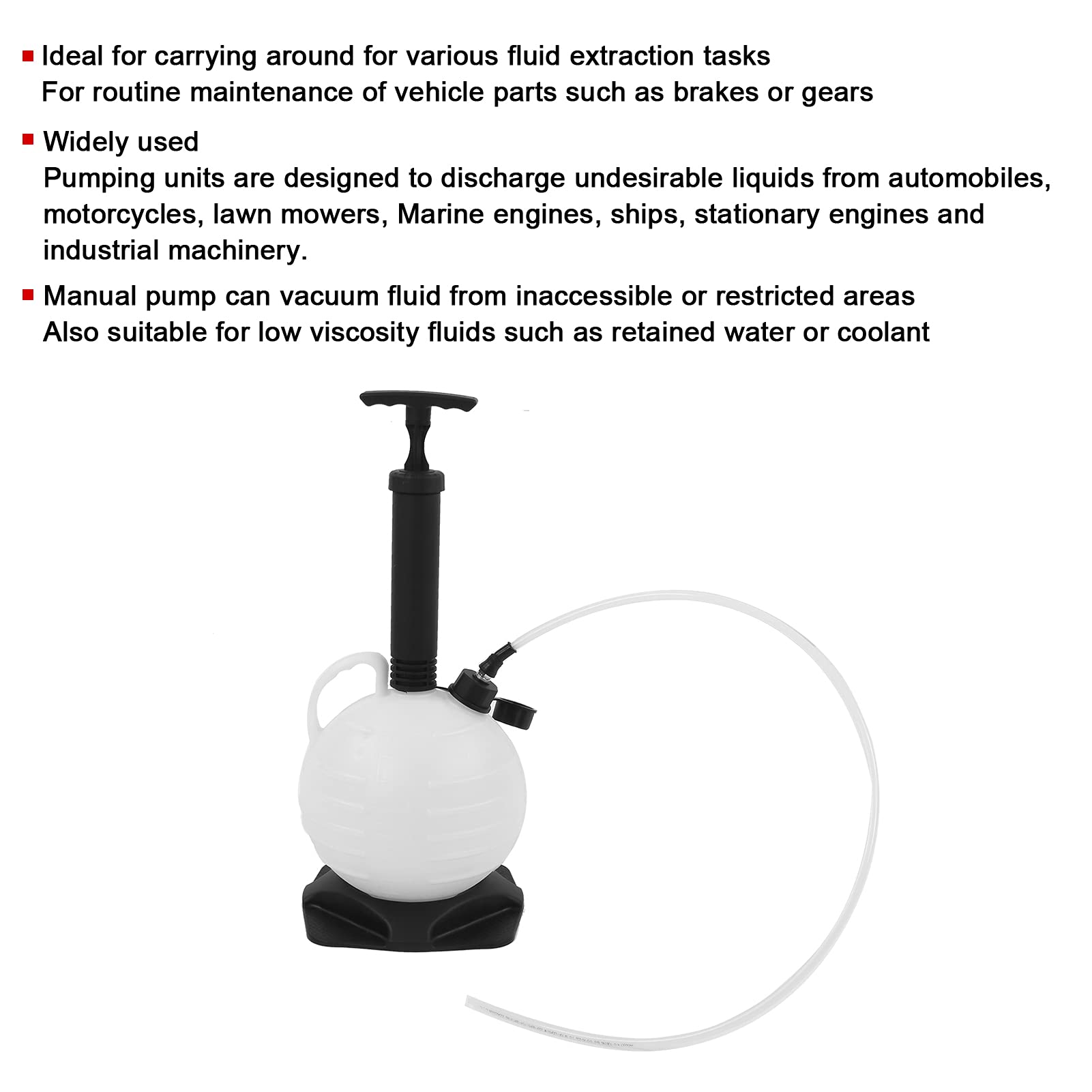 Extractor de aceite Torvex, bomba de fluido de vacío compatible con cortacésped de césped de motocicleta automática, bomba de aceite manual de 6L, bomba de extracción de fluido de