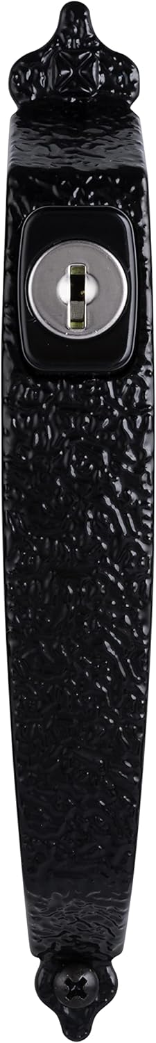 Wright Products - Keyed Colonial Push Button Door Latch for Screen and Storm Doors, Black, 1 Unit