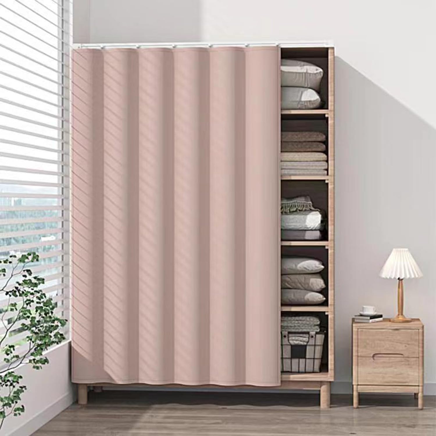 Rideaux de porte d'armoire de cuisine occultant pour cacher le désordre des meubles
