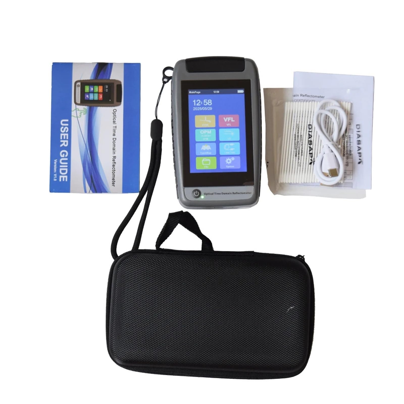 Mini OTDR 1310/1550/1610/1625/1650nm OPM Mappa eventi SC APC/UPC Touch Screen Riflettometro ottico nel dominio del tempo Facile da leggere(1625nm (APC))
