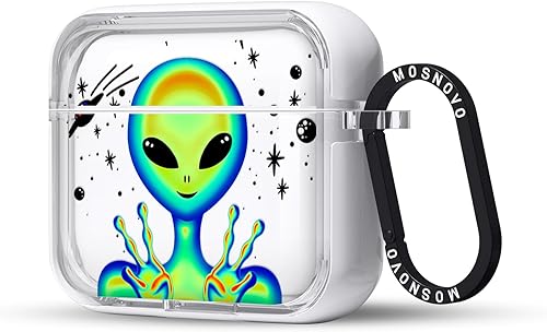 Miniatura 201 de MOSNOVO Funda protectora transparente para AirPods Pro 3, con anillo de metal duro de lujo de doble capa a prueba de golpes, diseñado para AirPods