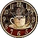 Fueiscy Non-Ticking Wall Clock Silent Clock,Vintage Home Decor for Living Room/Kitchen/Bedroom, Coffee,10 Inch