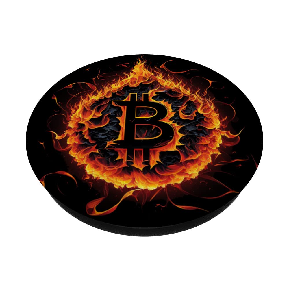 Bitcoin Coin Flames Btc Fire Cryptocurrency Crypto Art PopSockets Swappable  PopGrip : Amazon.co.uk: Electronics & Photo