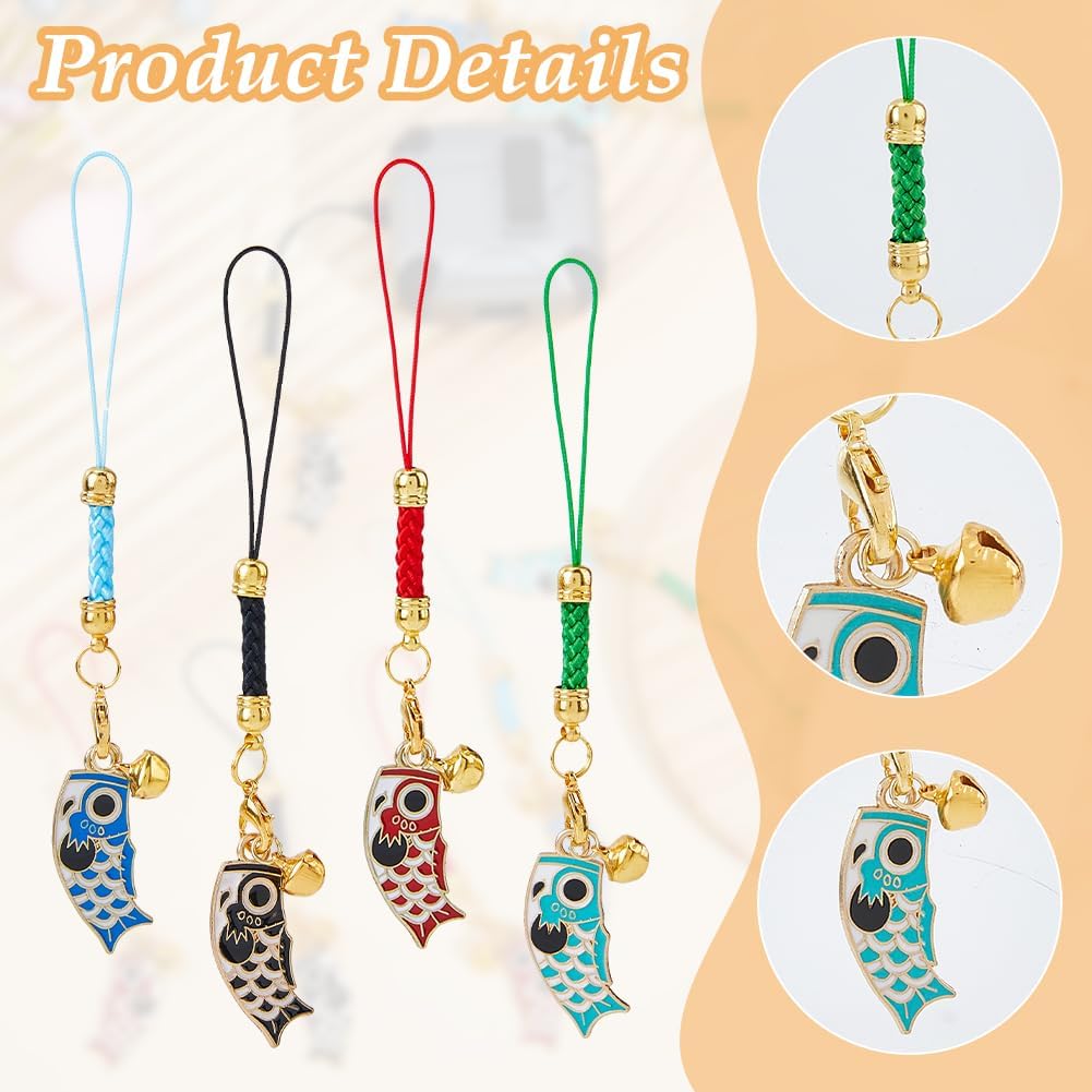 DICOSMETIC Phone Wrist Strap Cat Flower Fish Phone Charm Aesthetic Cellphone Charms Kawaii Cell Phones Keychain Cell Phones Pendant Accessories for Bag Backpack Camera image 4