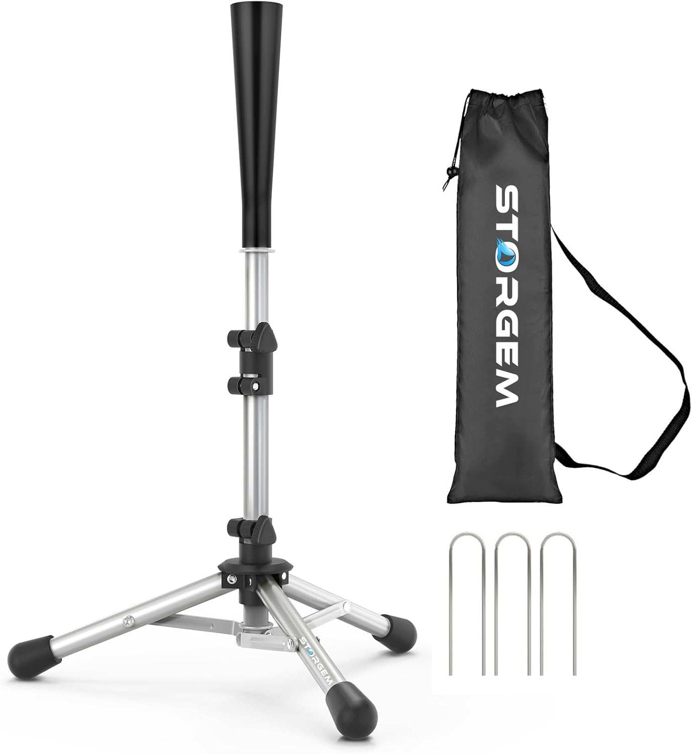Storgem Baseball and Softball Tee,Batting Tee for Kids,Baseball Tees for Hitting,T Ball Training Stand,Easy Height Adjustment