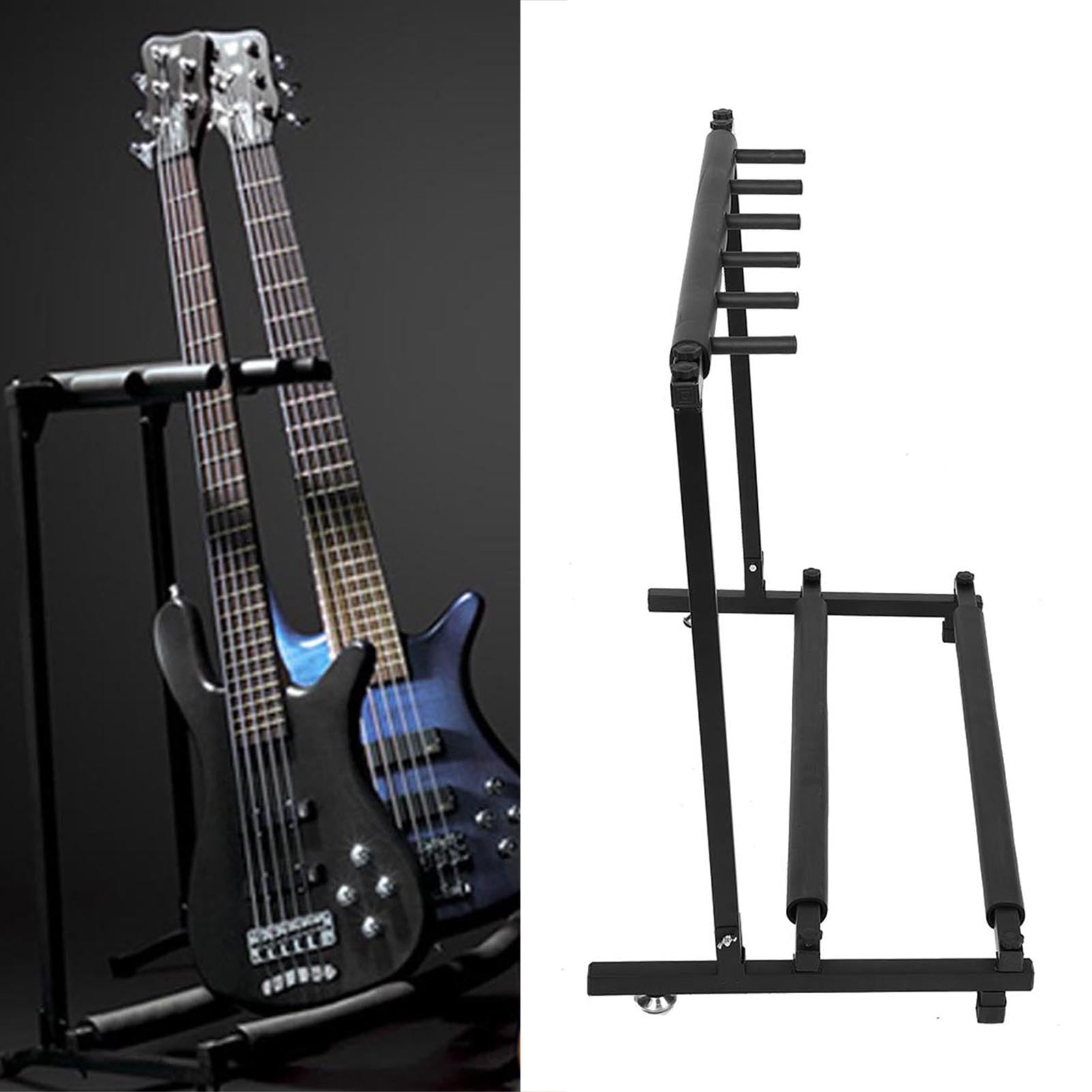 Robusto Supporto in Metallo per Sostenere ed Esporre Chitarre Organizer per Chitarre Accessori per Strumenti Musicali (5 Spazi)