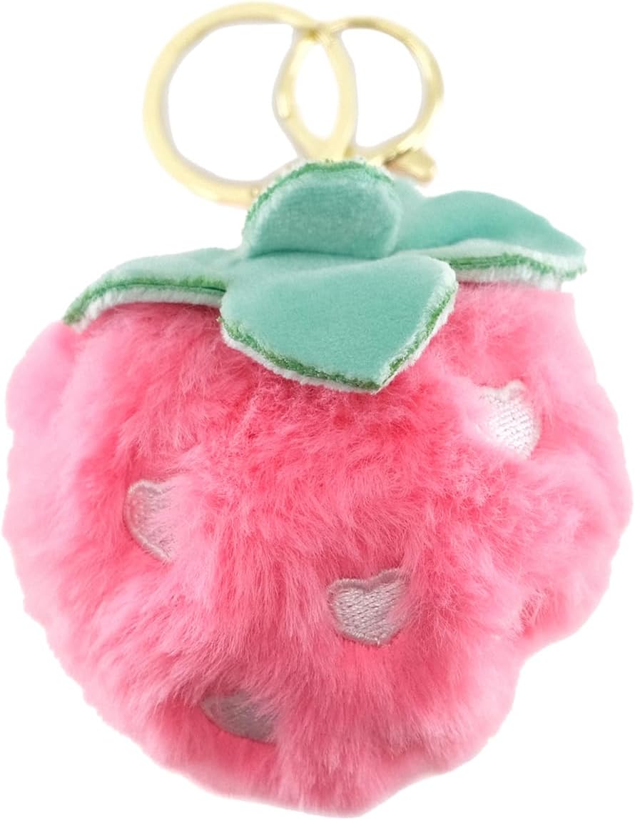 Strawberry Plush Bag Charm Keychain