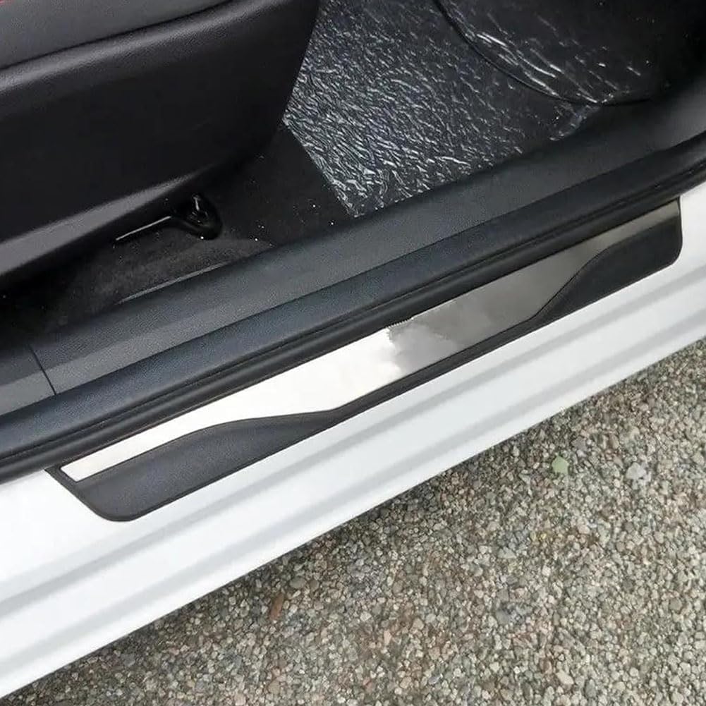 4 Stück Auto Einstiegsleisten Türschweller für Seat Ateca 2016 2017 2018 2019-pr, Edelstahl Trittschutz, Kratzschutz Türschweller Schutzstreifen Willkommenspedal,Carbon Fiber