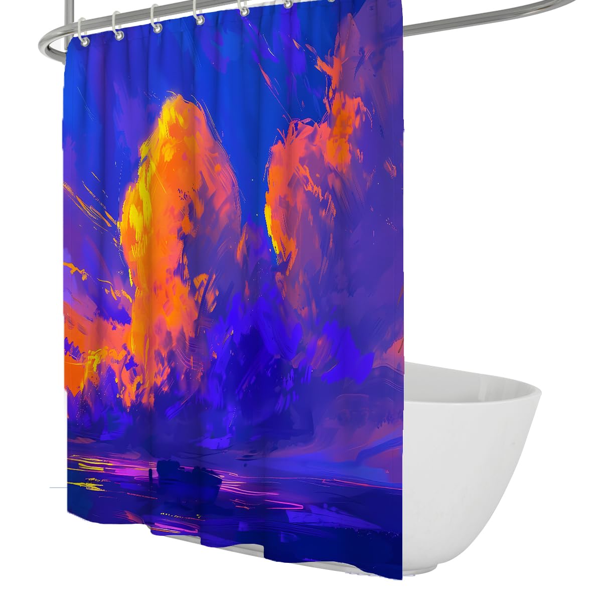 Rideau de Douche Nature Nuages Coucher Soleil Abstraits 200 x 220 cm