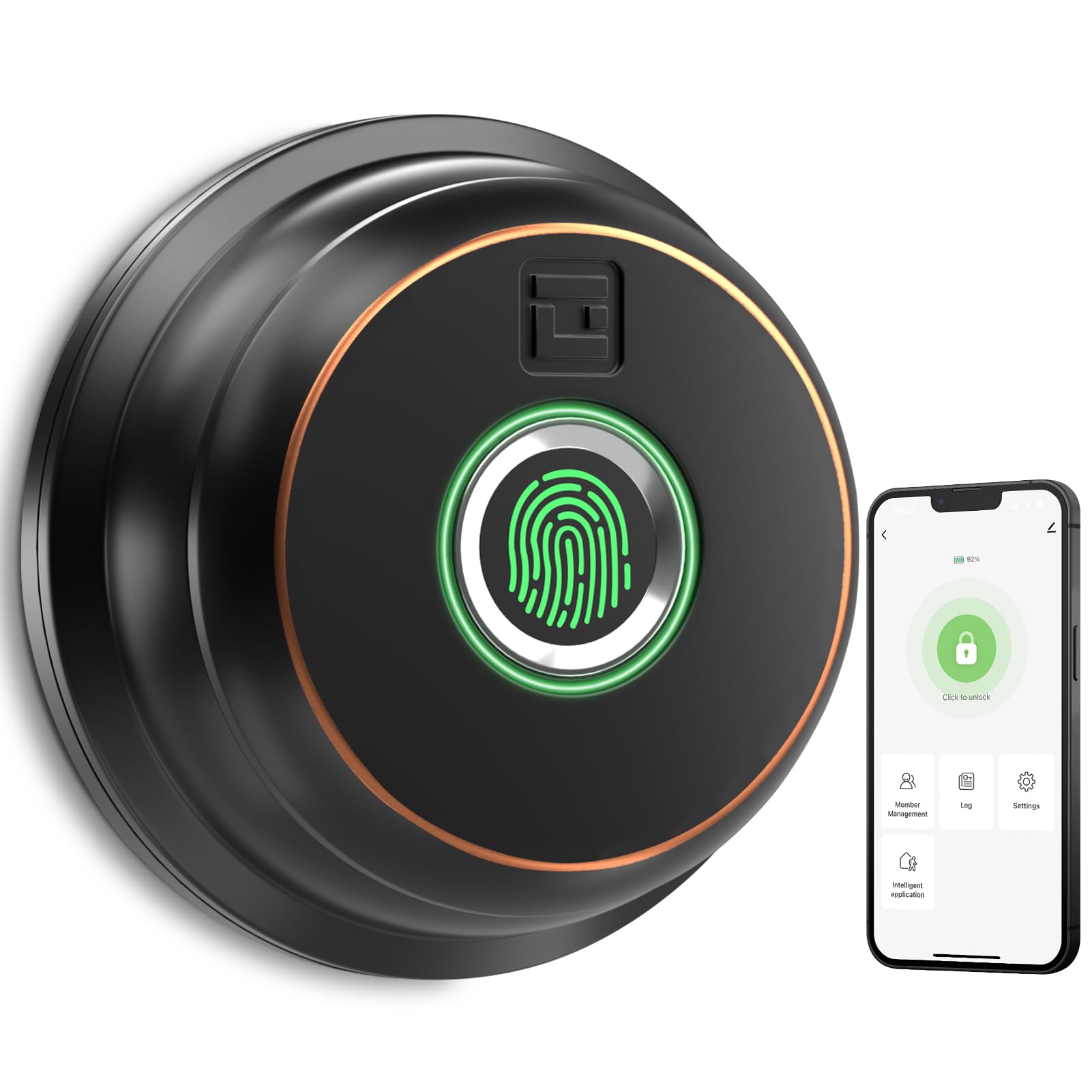 GeekTale Smart Locks for Front Door, Fingerprint Deadbolt Lock with App, Keyless Entry Door Lock, Auto Lock, Black