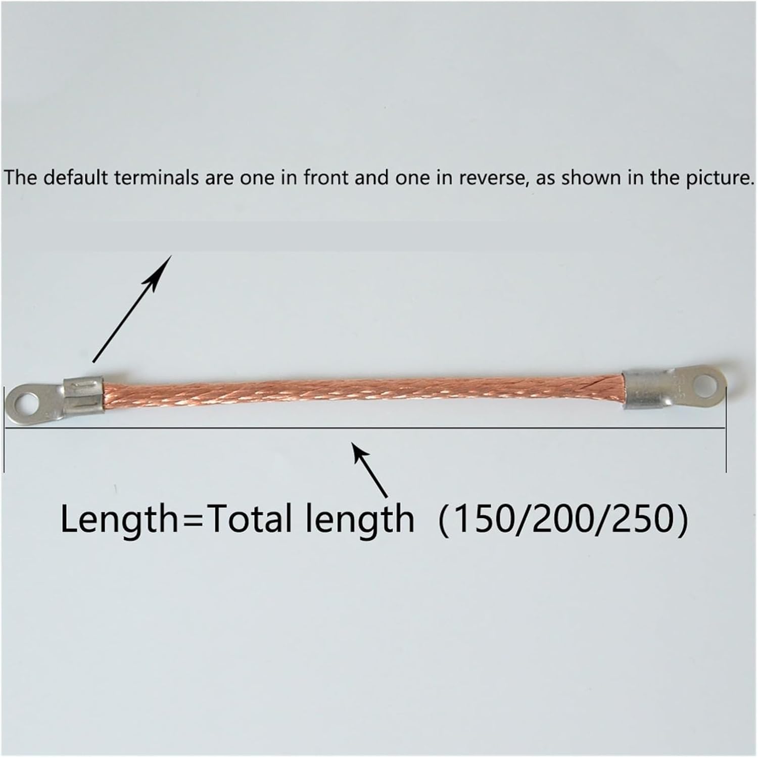 grounding Wire Pure Copper Bridge grounding Wire, Stainless Steel Terminal, Flat Wire Flexible Connection, Distribution Box Door Jumper(OT 16²(1),200MM_Aperture 8)