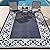 PureCozy Outdoor Plastic Straw Rug Navy Blue Waterproof Indoor Outdoor Patio Rug 5x8 Carpet Geometric Reversible Mat Modern Washable Large Outside Area Rug for Camping RV Porch Deck Balcony Beach