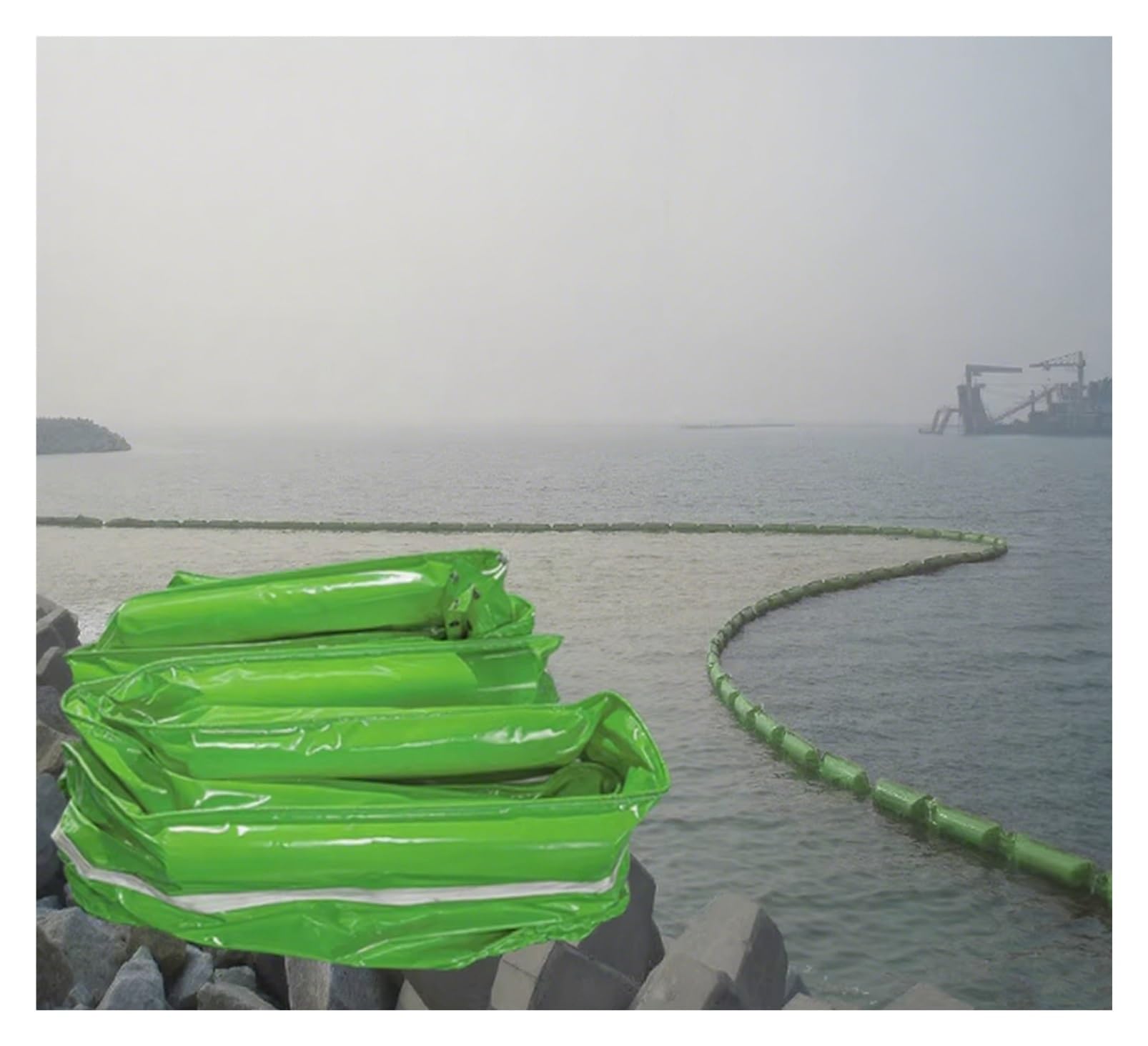 LYDBMYT High-Strength Oil Containment Booms - Reusable Industrial Barriers for Oil Spill Interception in Ports Rivers and Marinas | Floating Oil Barriers