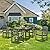 VEVOR Outdoor HIPS Patio Dining Set, 5 Pieces Patio Table and Chairs Set, All Weather Garden Square Furniture Table Sets, Patio Conversation Set, for Lawn, Deck, Backyard, Poolside, Light Gray