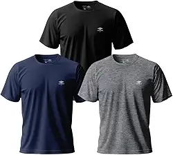 Kit 3 Camisetas Plus Size Masculinas Dry Fit Academia Verão Tamanho Grande (BR, Alfa, XGG, Plus Size, KIT CORES 2)