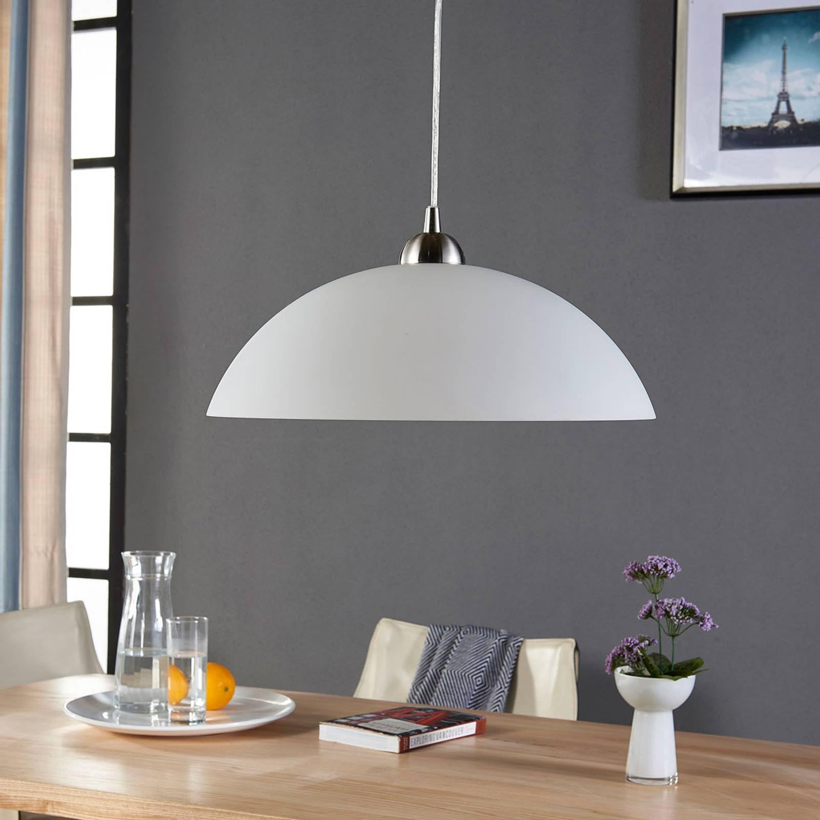 Lindby Esstisch Pendelleuchte Glas Metall, Hängelampe 1 flammig Hängeleuchte für Esszimmer Wohnzimmer Küche Esstischlampe Glasleuchte
