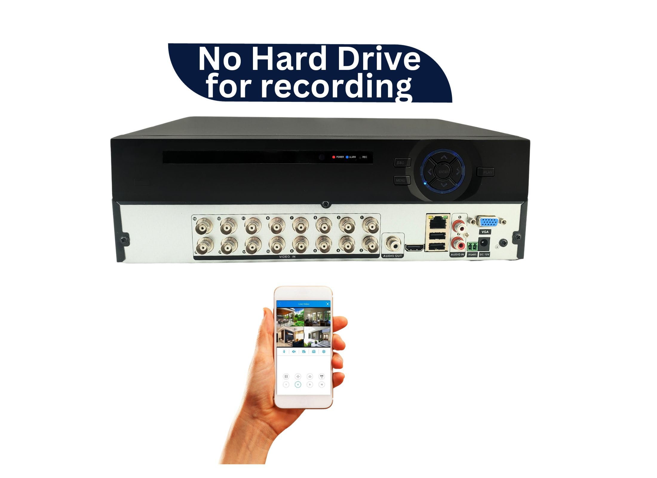 Evertech 16 Channel H.265 DVR With 1TB Hard Drive - Compatible With AHD TVI CVI Analog Cameras