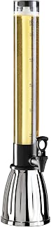 OGGI 88oz Beer Tower Dispenser with Ice Tube & EZ-Pour Spigot - Margarita Mimosa Party Drink Tower, Holds 6 Pints