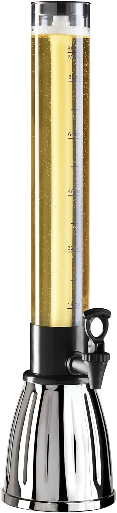 OGGI Beer Tower 88oz - Beverage Dispenser with Spigot & Ice Tube, Margarita Tower, Mimosa Tower, Perfect Drink Dispensers for Parties, Drink Tower, Holds 6 Pints of Beer – Stainless