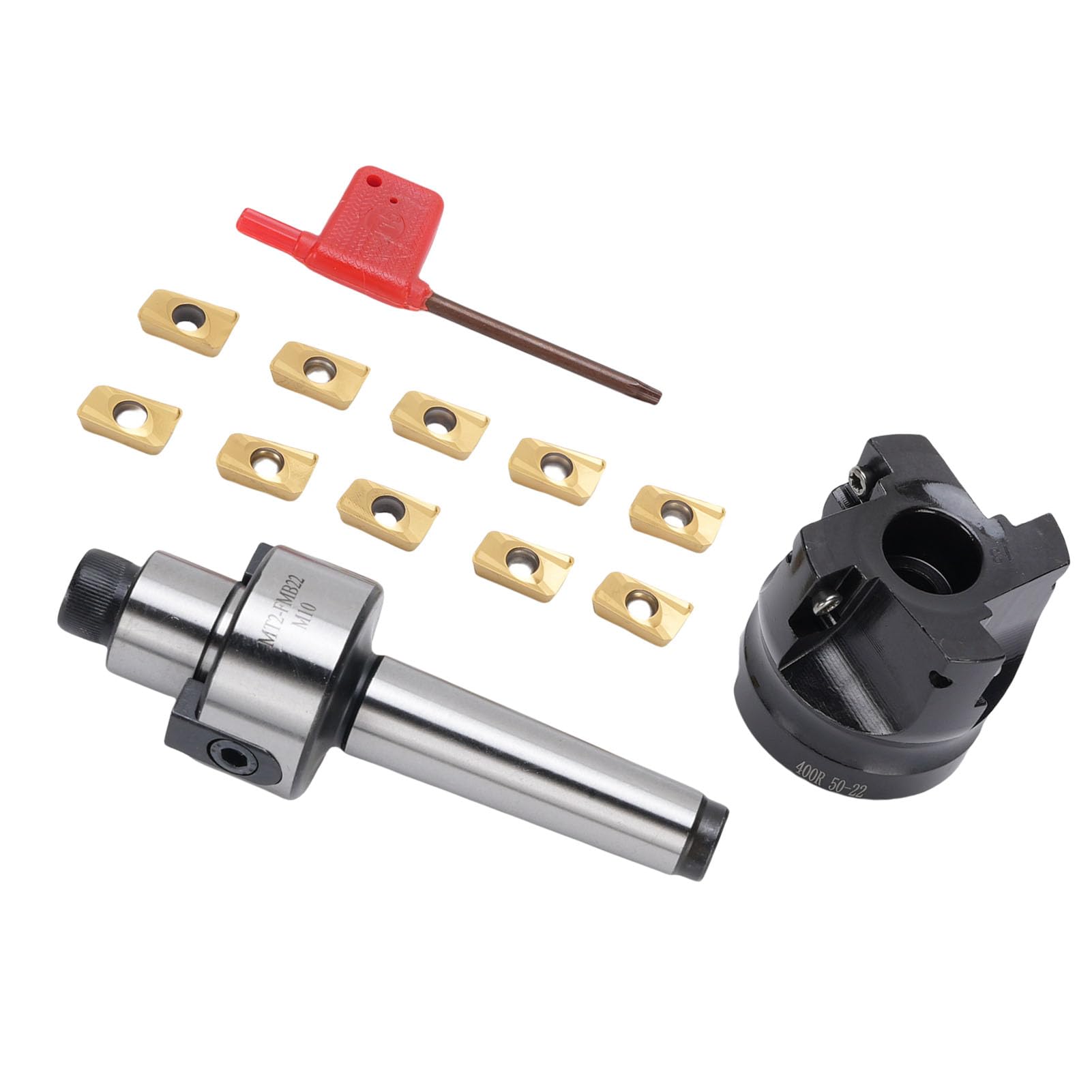 Kit Fresa per Spianatura Ad Alta velocità con Supporto 400R-50-22 e Inserti in Metallo Duro per Fresa CNC