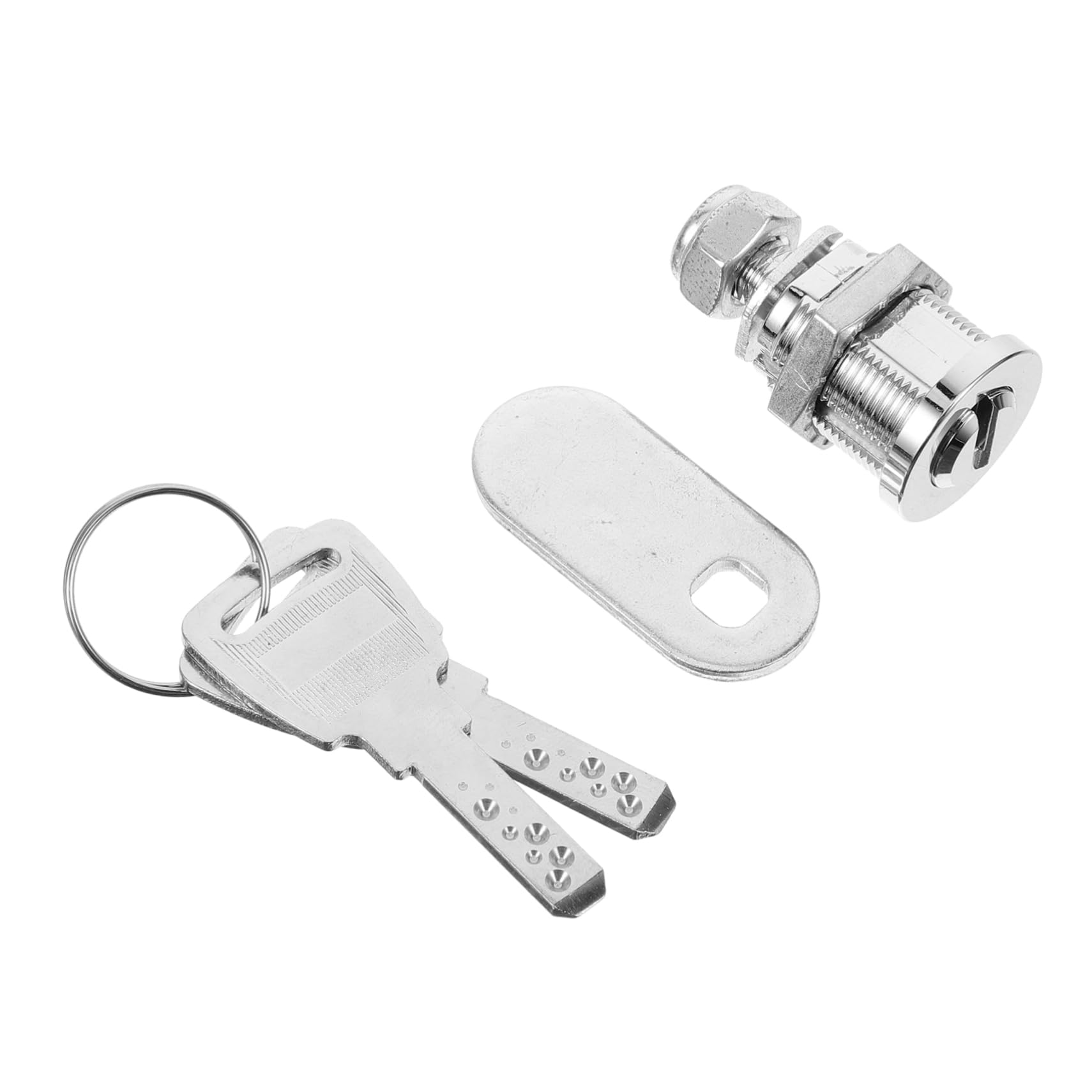 NUOBESTY 3 Pezzi Cerradura per Acciaio Inossidabile con Chiavi Sicurezza per Vetrine e Robusta e Protezione Aggiuntiva per Oggetti
