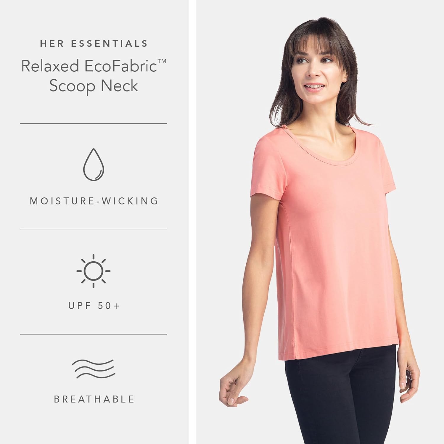 Fishers Finery Women's Ecofabric Short Sleeve Scoop Neck Tee; Relaxed Fit - Image 3