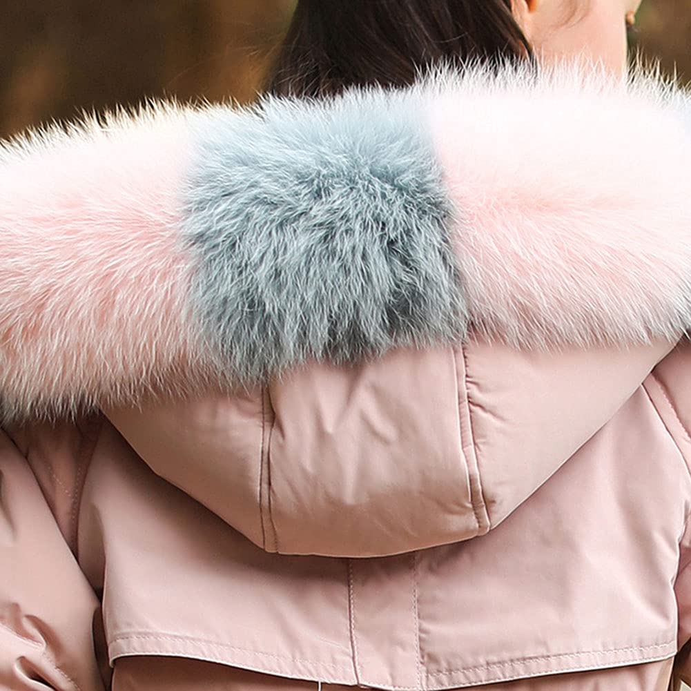 Abrigo para Niña con Capucha de Pelo Sintética, Largo, Chaqueta de Invierno Plumífero Acolchado Ropa Caliente Parka Calido A Prueba de Viento