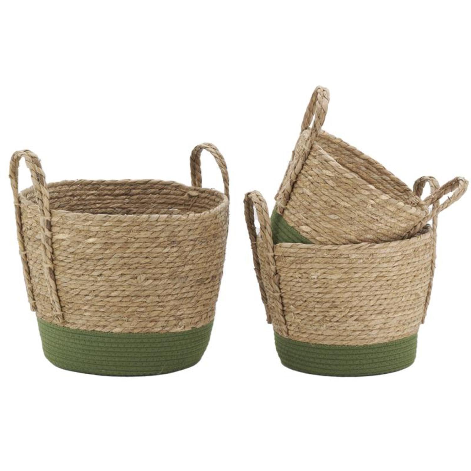 Cache-pots en jonc et coton vert pour plantes d'intérieur et décoration de jardin