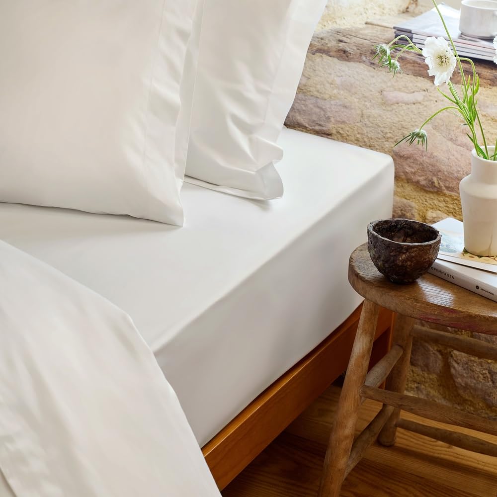 Christy Ivory 200Tc Organic King Fitted Sheet | Off-White | 100% Certified Organic Cotton Bedding | Super Soft And Smooth Bed Linen