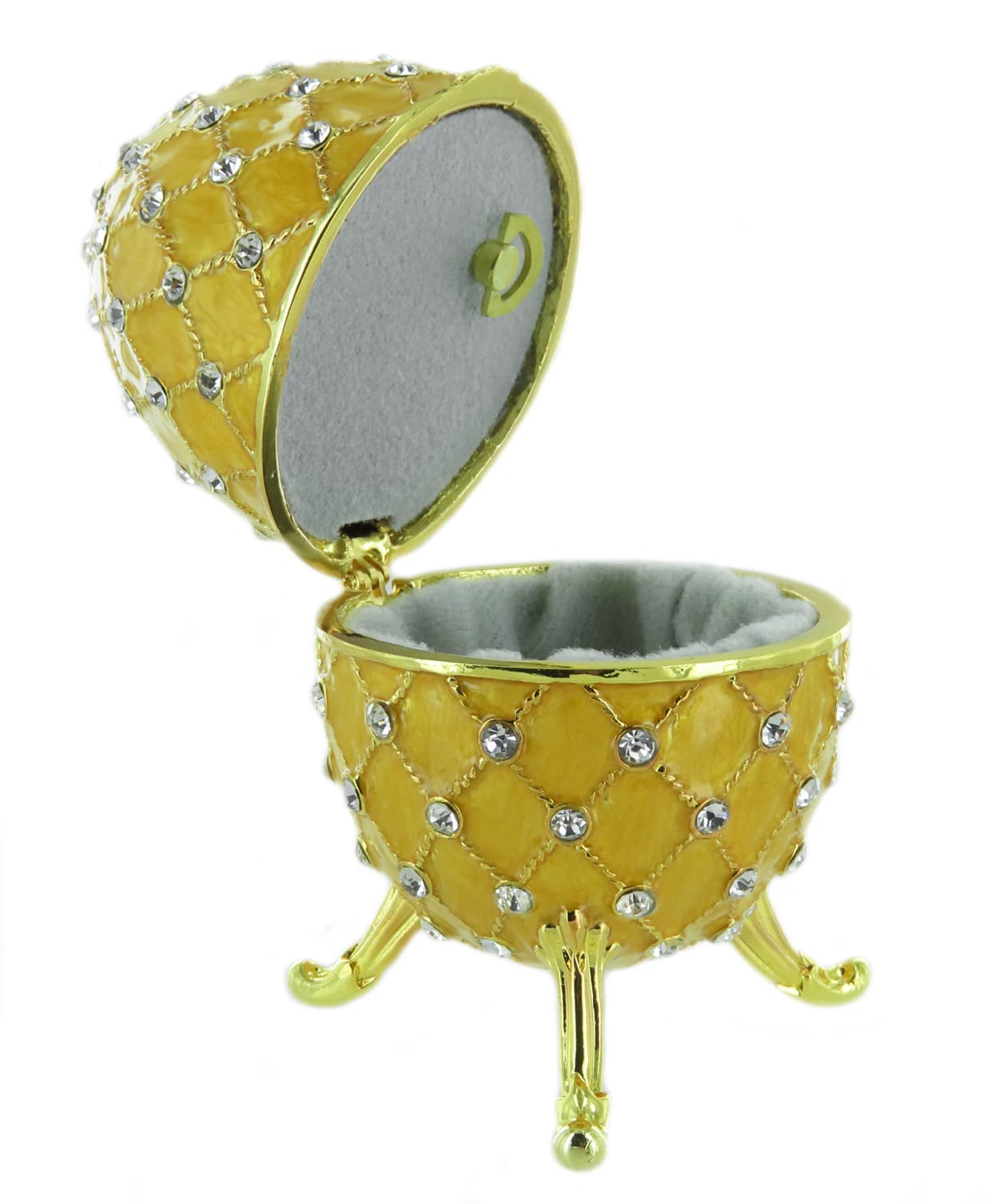 Lutèce Créations Muzyczne jajko/biżuteria w stylu Faberge z metalu z pozytywką, złoceniami, kamieniami strasu i 18-tonowym mechanizmem sprężynowym - dla Elise (Beethoven)