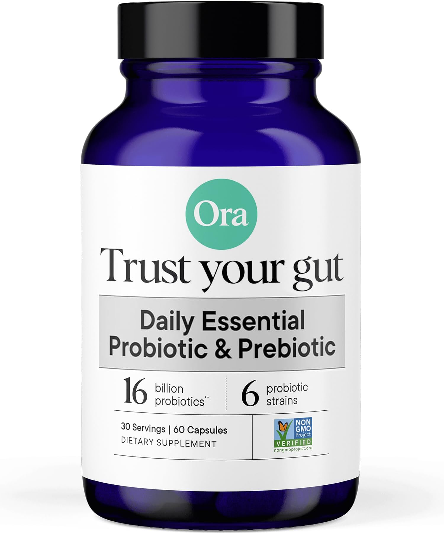 Probiotics with Prebiotics for Digestive Health 16 Billion CFU - Trust Your Gut - Strains - Acidophilus Lactobacillus Breve Bifidum Lactis