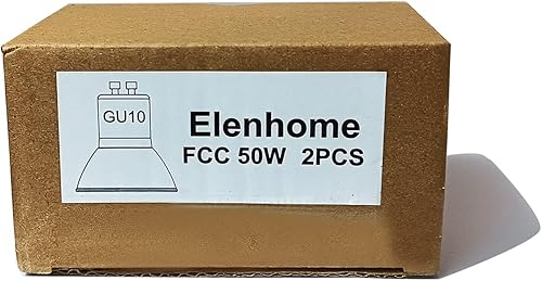 Miniatura 4 de Elenhome Bombilla GU10, paquete de 2 bombillas halógenas GU10 de 120 V 50 W, regulable, se adapta a lámparas calentadoras de velas (2800 K blanco