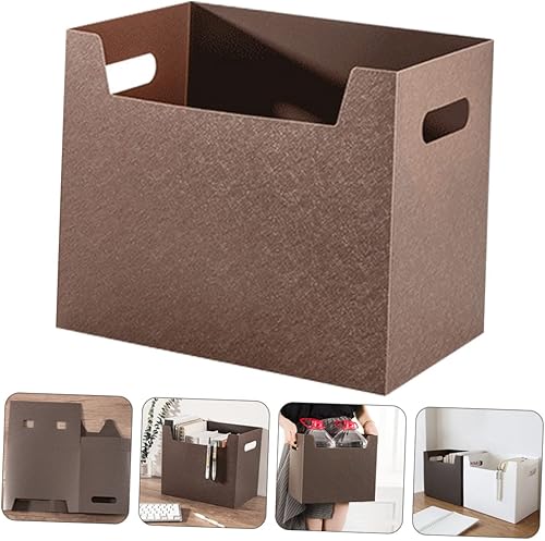 Miniatura 8 de EXCEART Caja de almacenamiento de 4 piezas, organizador de archivos, cestas plegables para estantes de escritorio, organizador de oficina, cesta