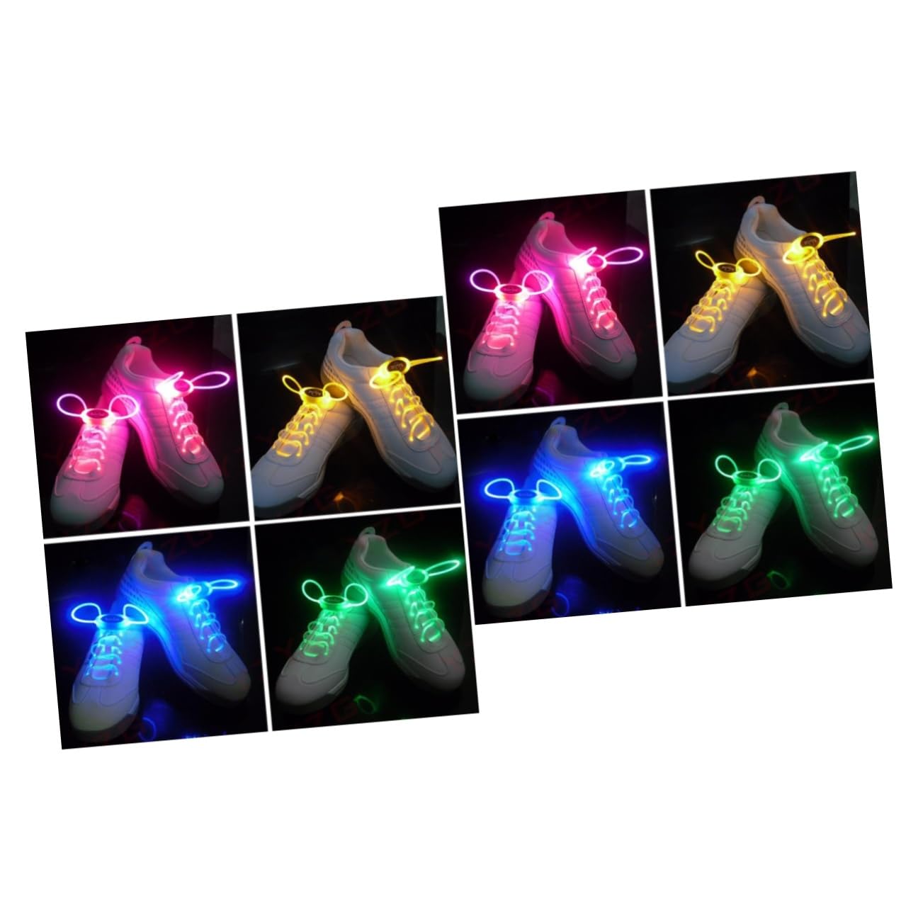 FOMIYES 2piezas Cordones Led Intermitentes Brillantes Impermeables y Decorativos Para Fiesta y Deporte